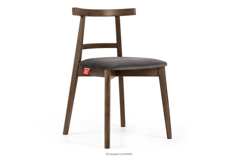 LILIO Vintage-Stuhl aus Velours-Stoff/Lefkas-Eichenholz grau grau/eiche lefkas - Foto 0