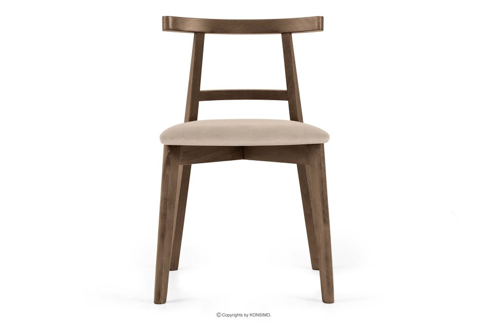 LILIO Stuhl-Vintage aus Velours-Stoff/Lefkas-Eichenholz cremefarben creme/eiche lefkas - Foto 2