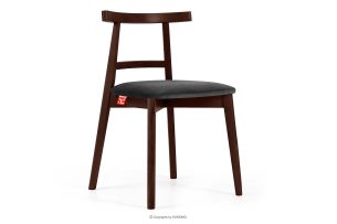 LILIO, https://konsimo.de/kollektion/lilio/ Vintage-Stuhl aus Velours-Stoff/Mahagoniholz graphitfarben graphit/mahagoni - Foto