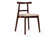 Vintage-Stuhl aus Velours-Stoff/Mahagoniholz cremefarben