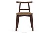 LILIO Vintage-Stuhl aus Samt-Stoff/Mahagoniholz beigefarben beige/mahagoni - Foto 3