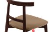 LILIO Vintage-Stuhl aus Samt-Stoff/Mahagoniholz beigefarben beige/mahagoni - Foto 7