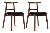 Vintage-Stuhl aus Velours-Stoff/Nussbaumholz medium (2 Stk.) schwarz