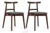Vintage-Stuhl aus Velours-Stoff/Nussbaumholz medium (2 Stk.) grau