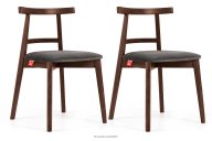 Vintage-Stuhl aus Velours-Stoff/Nussbaumholz medium (2 Stk.) grau