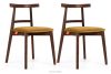 Vintage-Stuhl aus Velours-Stoff/Nussbaumholz medium (2 Stk.) gelb