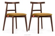 Vintage-Stuhl aus Velours-Stoff/Nussbaumholz medium (2 Stk.) gelb