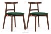 Vintage-Stuhl aus Velours-Stoff/Nussbaumholz medium (2 Stk.) dunkelgrün