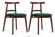 Vintage-Stuhl aus Velours-Stoff/Nussbaumholz medium (2 Stk.) dunkelgrün