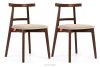 LILIO Vintage-Stuhl aus Velours-Stoff/Nussbaumholz medium (2 Stk.) cremefarben creme/mittlere Nuss - Foto 1