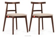Vintage-Stuhl aus Velours-Stoff/Nussbaumholz medium (2 Stk.) cremefarben