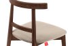 LILIO Vintage-Stuhl aus Velours-Stoff/Nussbaumholz medium (2 Stk.) cremefarben creme/mittlere Nuss - Foto 8