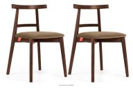 Vintage-Stuhl aus Velours-Stoff/Nussbaumholz medium (2 Stk.) beigefarben