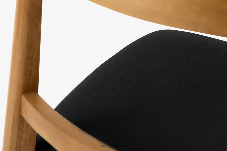 LILIO Vintage-Stuhl aus Velours-Stoff/hellem Eichenholz (2 Stk.) schwarz schwarz/helle Eiche - Foto 9
