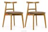 LILIO Vintage-Stuhl aus Samt-Stoff/hellem Eichenholz (2 Stk.) beigefarben beige/hell Eiche - Foto 1