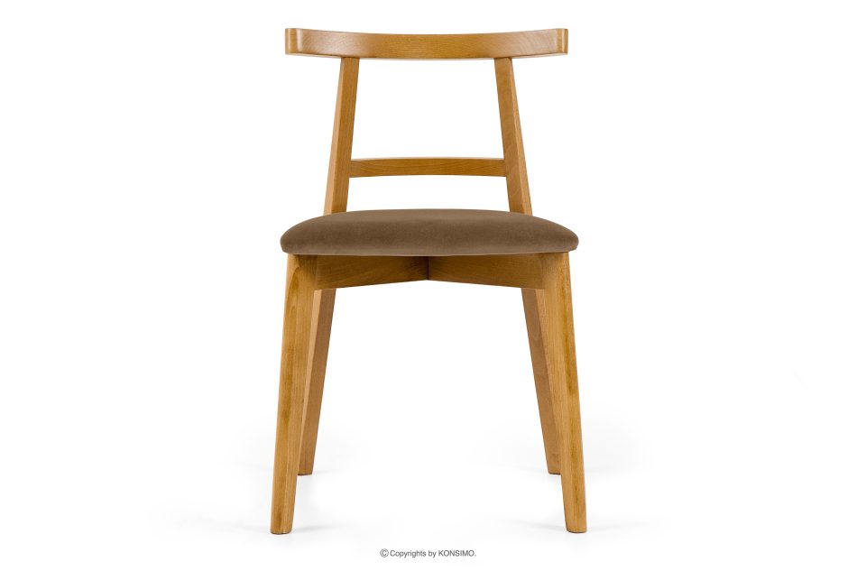 LILIO Vintage-Stuhl aus Samt-Stoff/hellem Eichenholz (2 Stk.) beigefarben beige/hell Eiche - Foto 2