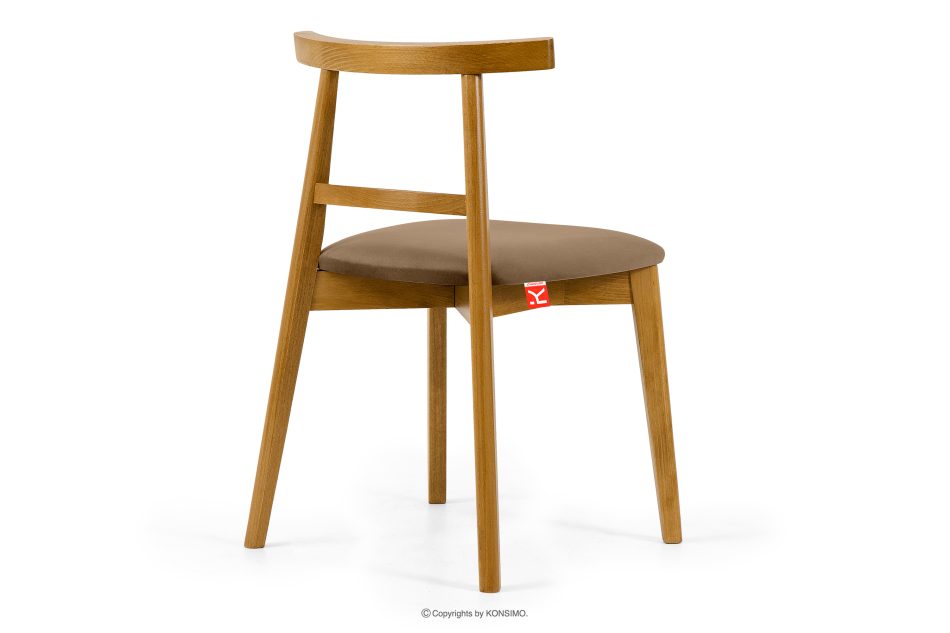 LILIO Vintage-Stuhl aus Samt-Stoff/hellem Eichenholz (2 Stk.) beigefarben beige/hell Eiche - Foto 4