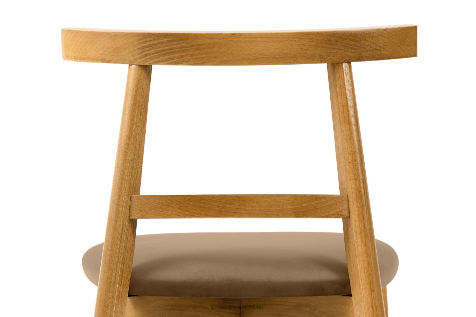 LILIO Vintage-Stuhl aus Samt-Stoff/hellem Eichenholz (2 Stk.) beigefarben beige/hell Eiche - Foto 8