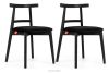 Vintage-Stuhl aus Velours-Stoff (2 Stk.) schwarz