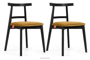 LILIO, https://konsimo.de/kollektion/lilio/ Vintage-Stuhl aus Velours-Stoff (2 Stk.) gelb gelb/schwarz - Foto