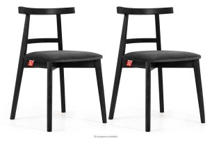 LILIO, https://konsimo.de/kollektion/lilio/ Vintage-Stuhl aus Velours-Stoff (2 Stk.) graphitfarben graphit/schwarz - Foto