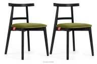 Vintage-Stuhl aus Velours-Stoff (2 Stk.) olivgrün