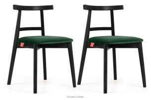 LILIO, https://konsimo.de/kollektion/lilio/ Vintage-Stuhl aus Velours-Stoff (2 Stk.) dunkelgrün dunkelgrün/schwarz - Foto