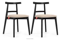 Vintage-Stuhl aus Velours-Stoff (2 Stk.) cremefarben