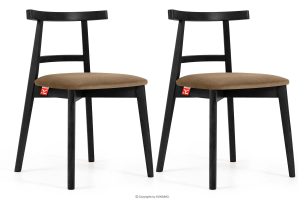 LILIO, https://konsimo.de/kollektion/lilio/ Vintage-Stuhl aus Velours-Stoff (2 Stk.)  beigefarben beige/schwarz - Foto