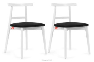 LILIO, https://konsimo.de/kollektion/lilio/ Vintage-Stuhl aus Velours-Stoff (2 Stk.) weiß/schwarz schwarz/weiß - Foto