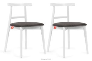 LILIO, https://konsimo.de/kollektion/lilio/ Vintage-Stuhl aus Velours-Stoff (2 Stk.) weiß/grau grau/weiß - Foto