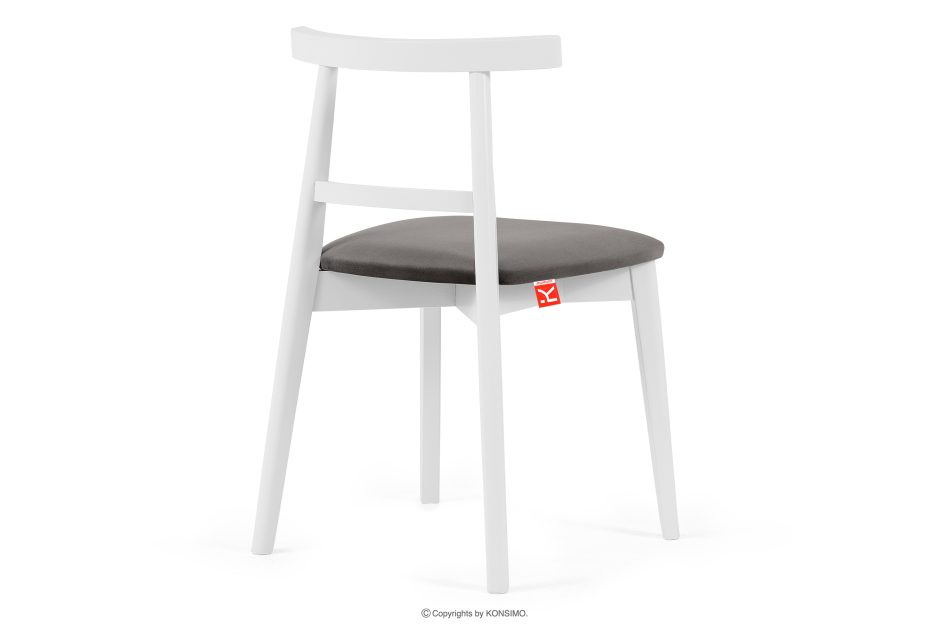 LILIO Vintage-Stuhl aus Velours-Stoff (2 Stk.) weiß/grau grau/weiß - Foto 4