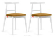 Vintage-Stuhl aus Velours-Stoff (2 Stk.) weiß/gelb
