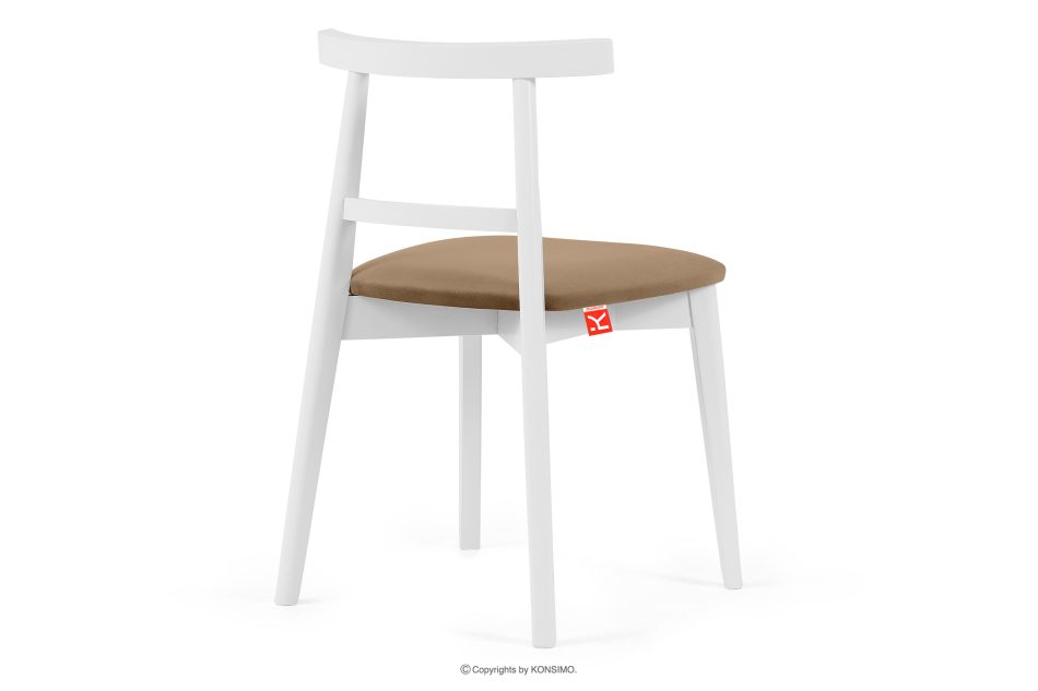 LILIO Vintage-Stuhl aus Velours-Stoff (2 Stk.) weiß/beige beige/weiß - Foto 4