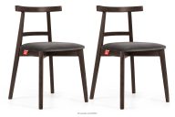 Vintage-Stuhl aus Velours-Stoff/dunkelem Nussbaumholz (2 Stk.) grau