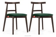 Vintage-Stuhl aus Velours-Stoff/dunkelem Nussbaumholz (2 Stk.) dunkelgrün