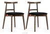 Vintage-Stuhl aus Velours-Stoff/Lefkas-Eichenholz (2 Stk.) schwarz