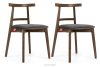 Vintage-Stuhl aus Velours-Stoff/Lefkas-Eichenholz (2 Stk.) grau