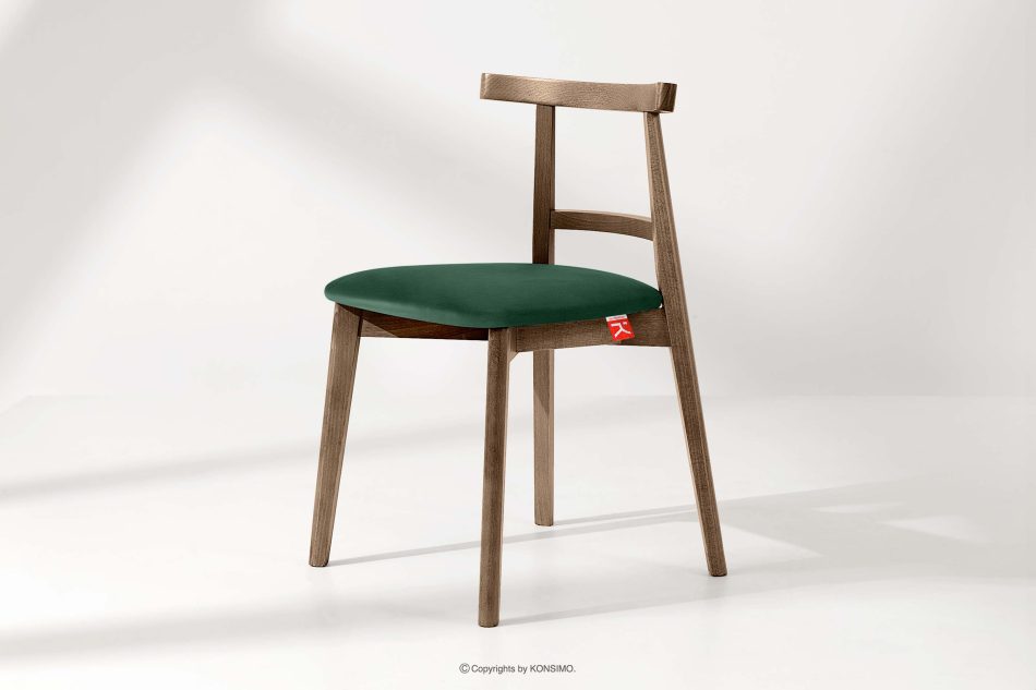 LILIO Vintage-Stuhl aus Velours-Stoff/Lefkas-Eiche (2 Stk.) dunkelgrün dunkelgrün/eiche lefkas - Foto 1