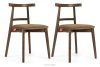 Vintage-Stuhl aus Samt-Stoff/Lefkas-Eichenholz (2 Stk.) beige