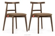 Vintage-Stuhl aus Samt-Stoff/Lefkas-Eichenholz (2 Stk.) beige
