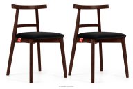 Vintage-Stuhl aus Velours-Stoff/Mahagoni (2 Stk.) schwarz