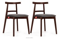 Vintage-Stuhl aus Samt-Stoff/Mahagoniholz (2Stk.) grau