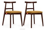 Vintage-Stuhl aus Velours-Stoff/Mahagoniholz (2 Stk.) gelb