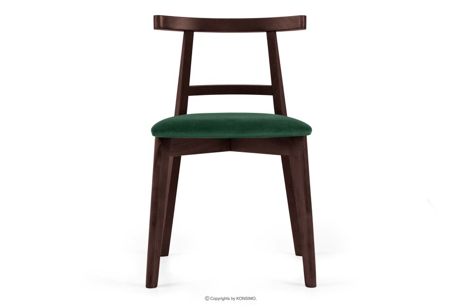 LILIO Vintage-Stuhl aus Velours-Stoff/Mahagoniholz (2 Stk.) dunkelgrün dunkelgrün/mahagoni - Foto 2