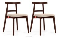 Vintage-Stuhl aus Velours-Stoff/Mahagoniholz (2 Stk.) cremefarben