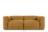 Zweisitziges modulares Sofa aus gelbem Kordstoff