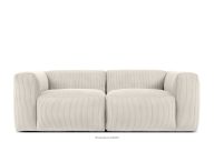 Zweisitziges Modulsofa aus cremefarbenem Kordstoff