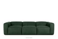 3er-Sofa modular aus Kordstoff dunkelgrün