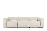 Modulares 3-Sitzer-Sofa aus cremefarbenem Kordstoff